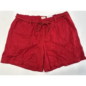 St. John's Bay Mid Rise Easy Fit Red Shorts Women's Size XXL NEW NWT